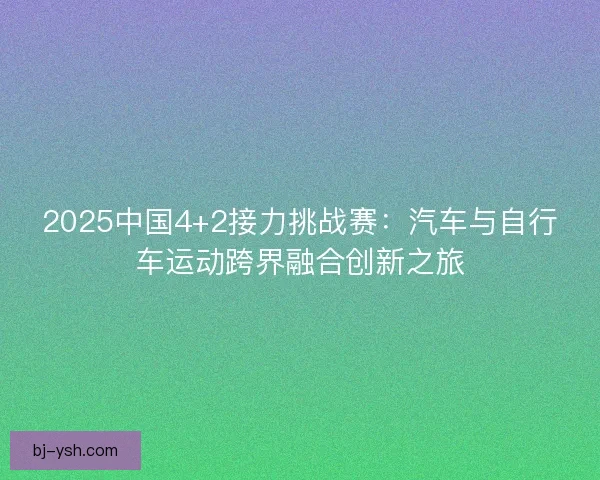 2025中国4+2接力挑战赛：汽车与自行车运动跨界融合创新之旅